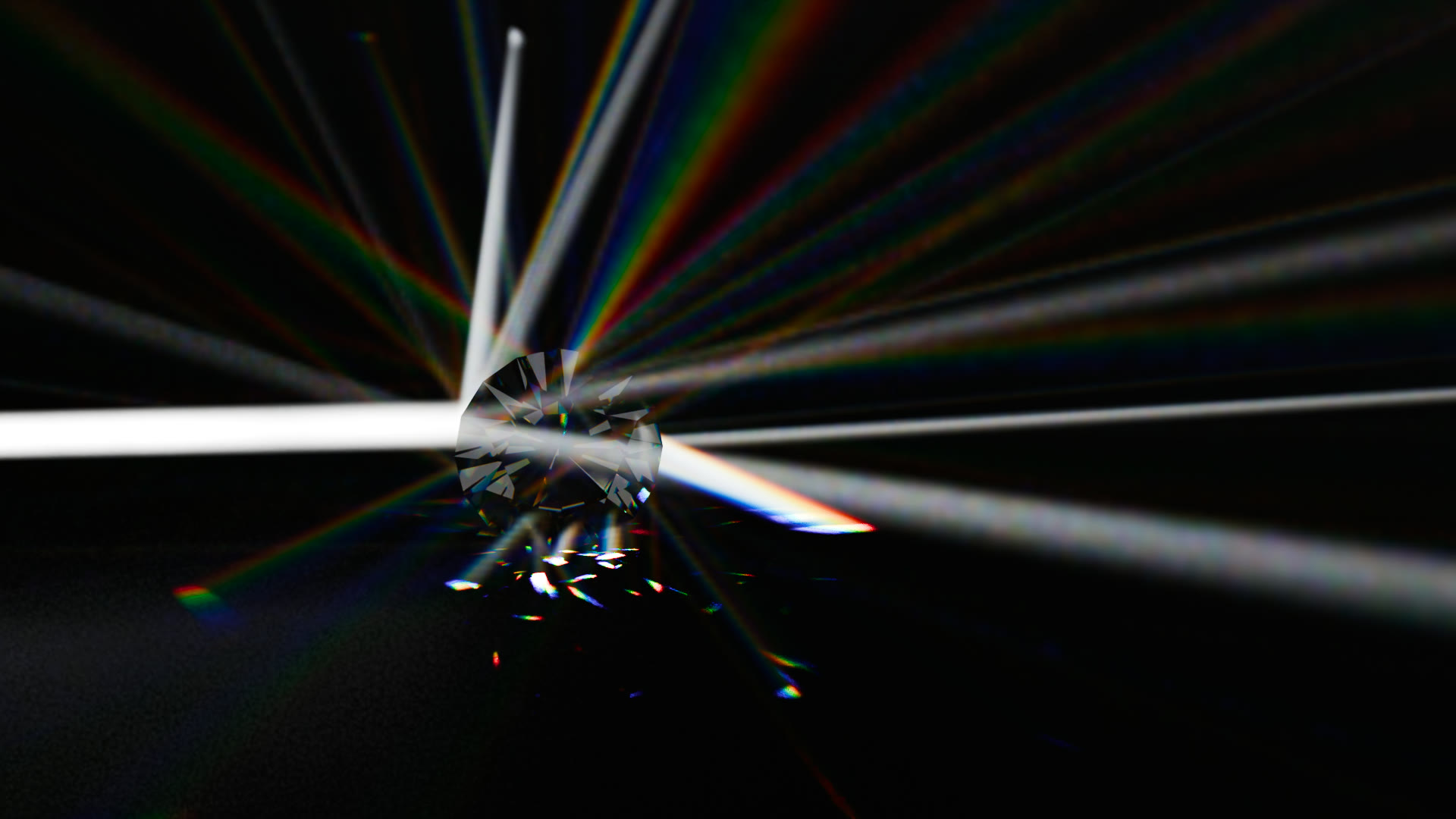 Laser through a diamond in fog